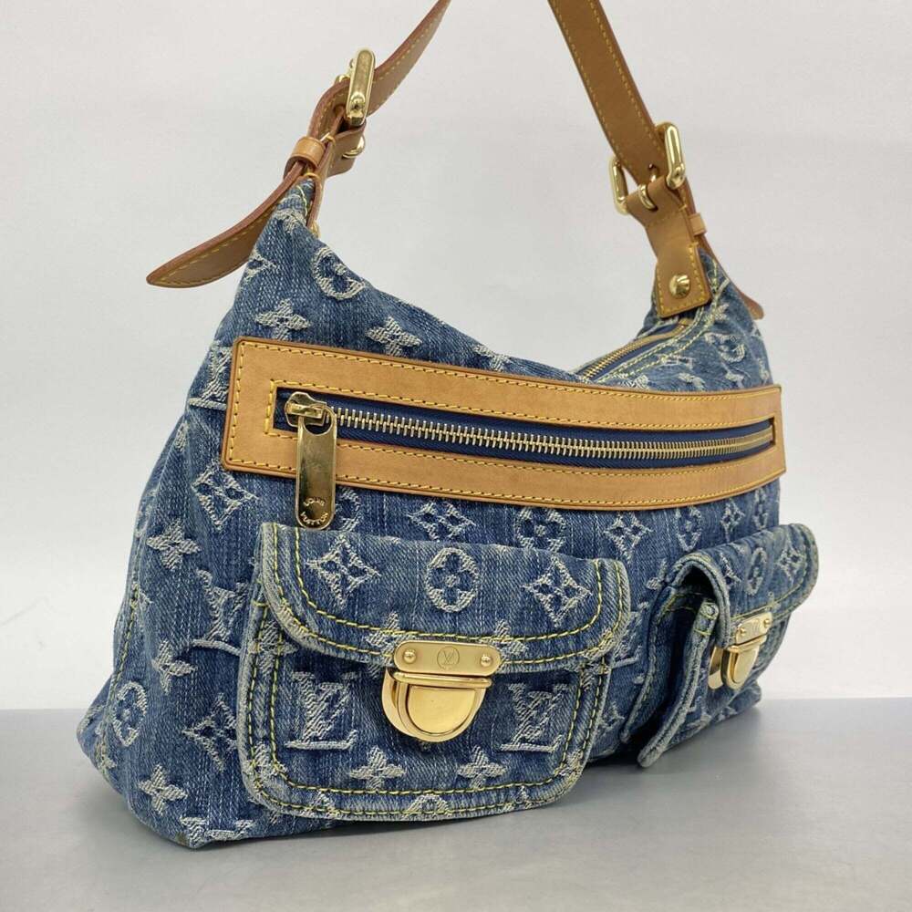 Louis Vuitton Monogram Denim Baggy PM Shoulder Bag M95049 Blue Women's P2591553 - Picture 2 of 12